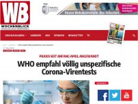 Bild zum Artikel: WHO empfahl völlig unspezifische Corona-Virentests