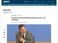 Bild zum Artikel: Kanzleramt will Kontaktbeschränkungen bis 5. Juli verlängern