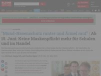 Bild zum Artikel: Fällt in Kürze die Maskenpflicht?