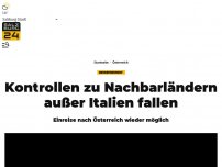 Bild zum Artikel: Grenzen zu allen Staaten geöffnet, außer Italien