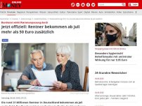 Bild zum Artikel: Bundestag winkt Rentenanpassung durch - Jetzt offiziell: Rentner bekommen ab Juli mehr als 50 Euro zusätzlich