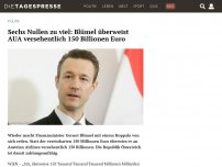 Bild zum Artikel: Sechs Nullen zu viel: Blümel überweist AUA versehentlich 150 Billionen Euro