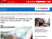 Bild zum Artikel: Behörden ermitteln wegen Mordes - Paar lässt 16 Wochen alte Zwillinge vier Tage alleine, um 'Party zu machen' - ein Baby stirbt