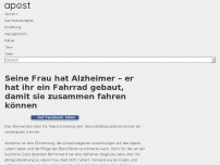 Bild zum Artikel: Seine Frau hat Alzheimer – er hat ihr ein Fahrrad gebaut, damit sie zusammen fahren können