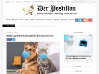 Bild zum Artikel: Regierung führt Maskenpflicht für Haustiere ein