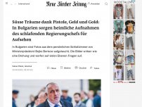 Bild zum Artikel: Süsse Träume dank Pistole, Geld und Gold: In Bulgarien sorgen heimliche Aufnahmen des schlafenden Regierungschefs für Aufsehen