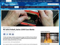 Bild zum Artikel: Altersversorgung: 40 Jahre Arbeit, keine 1000 Euro Rente