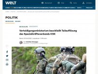 Bild zum Artikel: Verteidigungsministerium beschließt Teilauflösung des Spezialkräfteverbands KSK