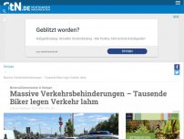 Bild zum Artikel: Motorrad-Demonstration in Stuttgart: Massive Verkehrsbehinderungen – Tausende Biker legen Verkehr lahm