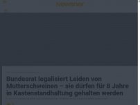 Bild zum Artikel: Bundesrat legalisiert Leiden von Mutterschweinen – sie dürfen für 8 Jahre in Kastenstandhaltung gehalten werden