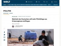 Bild zum Artikel: Mehrheit der Deutschen will mehr Flüchtlinge aus Krisenregionen einfliegen