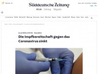 Bild zum Artikel: Gesundheit: Die Impfbereitschaft gegen das Coronavirus sinkt
