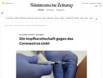 Bild zum Artikel: Gesundheit: Die Impfbereitschaft gegen das Coronavirus sinkt