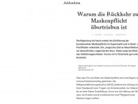 Bild zum Artikel: Warum die Rückkehr zur Maskenpflicht übertrieben ist