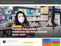 Bild zum Artikel: Corona-Tausender für HeldInnen der Krise kommt doch nicht