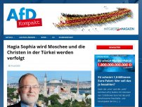 Bild zum Artikel: Hagia Sophia wird Moschee und die Christen in der Türkei werden verfolgt