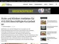 Bild zum Artikel: Ärzte und Kliniken meldeten für 410.000 Beschäftigte Kurzarbeit an