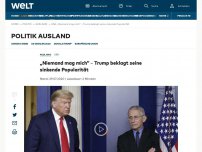 Bild zum Artikel: „Niemand mag mich“ – Trump beklagt seine sinkende Popularität