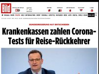 Bild zum Artikel: Bundesregierung hat entschieden - Krankenkassen zahlen Corona-Tests für Reise-Rückkehrer