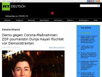 Bild zum Artikel: Demo gegen Corona-Maßnahmen: ZDF-Journalistin Dunja Hayali flüchtet vor Demonstranten