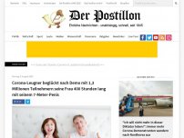 Bild zum Artikel: Corona-Leugner beglückt nach Demo mit 1,3 Millionen Teilnehmern seine Frau 400 Stunden lang mit seinem 7-Meter-Penis