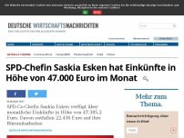 Bild zum Artikel: SPD-Chefin Saskia Esken hat Einkünfte in Höhe von 47.000 Euro im Monat