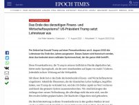 Bild zum Artikel: Das Ende des derzeitigen Finanz- und Wirtschaftssystems? US-Präsident Trump setzt Lohnsteuer aus