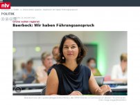 Bild zum Artikel: Grüne wollen regieren: Baerbock: Wir haben Führungsanspruch