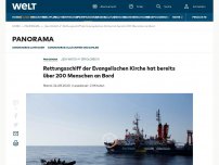 Bild zum Artikel: Rettungsschiff der Evangelischen Kirche hat bereits über 200 Menschen an Bord