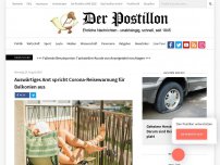 Bild zum Artikel: Auswärtiges Amt spricht Corona-Reisewarnung für Balkonien aus