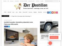 Bild zum Artikel: Vorbild Fernseher: Hersteller präsentiert erste Flatscreen-Mikrowelle