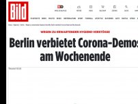 Bild zum Artikel: Hygiene-Verstöße befürchtet - Berlin verbietet Corona-Demos am Wochenende