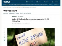 Bild zum Artikel: Jeder dritte Deutsche momentan gegen eine Covid-19-Impfung