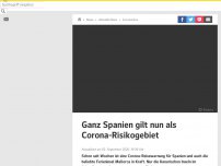 Bild zum Artikel: Ganz Spanien gilt nun als Corona-Risikogebiet