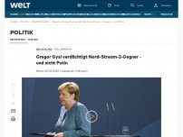 Bild zum Artikel: Gregor Gysi verdächtigt Nord-Stream-2-Gegner - und nicht Putin