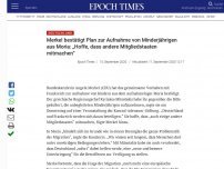 Bild zum Artikel: Merkel bestätigt Plan zur Aufnahme von Minderjährigen aus Moria: „Hoffe, dass andere Mitgliedstaaten mitmachen“