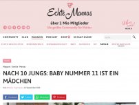 Bild zum Artikel: Nach 10 Jungs: Baby Nummer 11 ist ein Mädchen