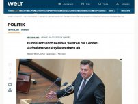 Bild zum Artikel: Bundesrat lehnt Berliner Vorstoß für Länder-Aufnahme von Asylbewerbern ab