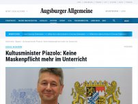 Bild zum Artikel: Kultusminister Piazolo informiert: Keine Maskenpflicht mehr im Unterricht