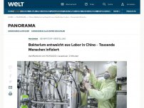 Bild zum Artikel: Bakterium entweicht aus Labor in China – Tausende Menschen infiziert