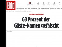 Bild zum Artikel: Corona-Wahnsinn! - 68 Prozent der Gäste-Namen gefälscht