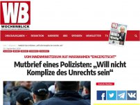 Bild zum Artikel: Mutbrief eines Polizisten: „Will nicht Komplize des Unrechts sein“