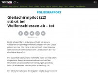 Bild zum Artikel: Gleitschirmpilot (22) stürzt bei Wolfenschiessen ab – tot