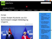 Bild zum Artikel: Orban fordert Rücktritt von EU-Kommissarin wegen Beleidigung Ungarns