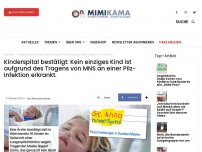 Bild zum Artikel: Kinderspital bestätigt: Kein einziges Kind ist, auf Grund des Tragens von MNS, an einer Pilz-Infektion erkrankt.