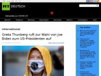 Bild zum Artikel: Greta Thunberg ruft zur Wahl von Joe Biden zum US-Präsidenten auf