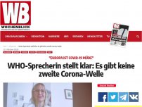 Bild zum Artikel: WHO-Sprecherin stellt klar: Es gibt keine zweite Corona-Welle