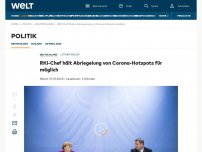 Bild zum Artikel: RKI-Chef hält Abriegelung von Corona-Hotspots für möglich