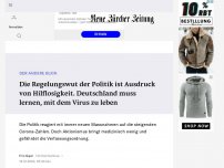 Bild zum Artikel: Auch Deutschland muss lernen, mit dem Virus zu leben