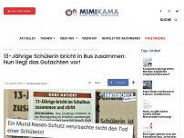 Bild zum Artikel: 13-Jährige Schülerin bricht in Bus zusammen: Nun liegt das Gutachten vor!